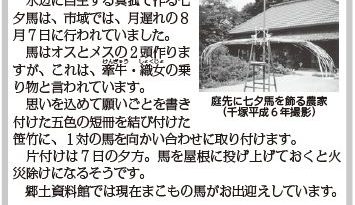 幸手の夏の年中行事　七夕馬（まこもの馬）